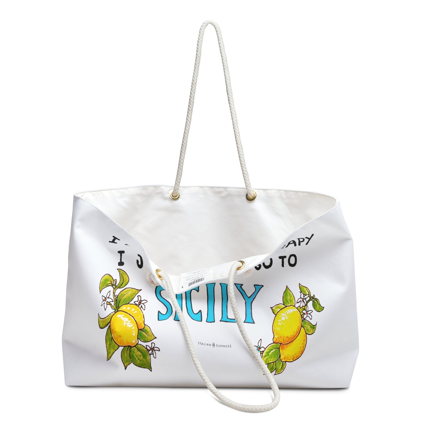 XL Beach Bag I Don't Need THERAPY - SICILY - by Italian Summers