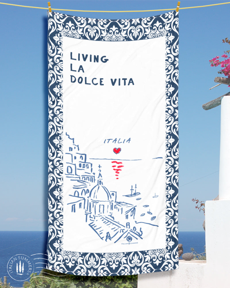 Beach Towel POSITANO BEACH white - By Italian Summers