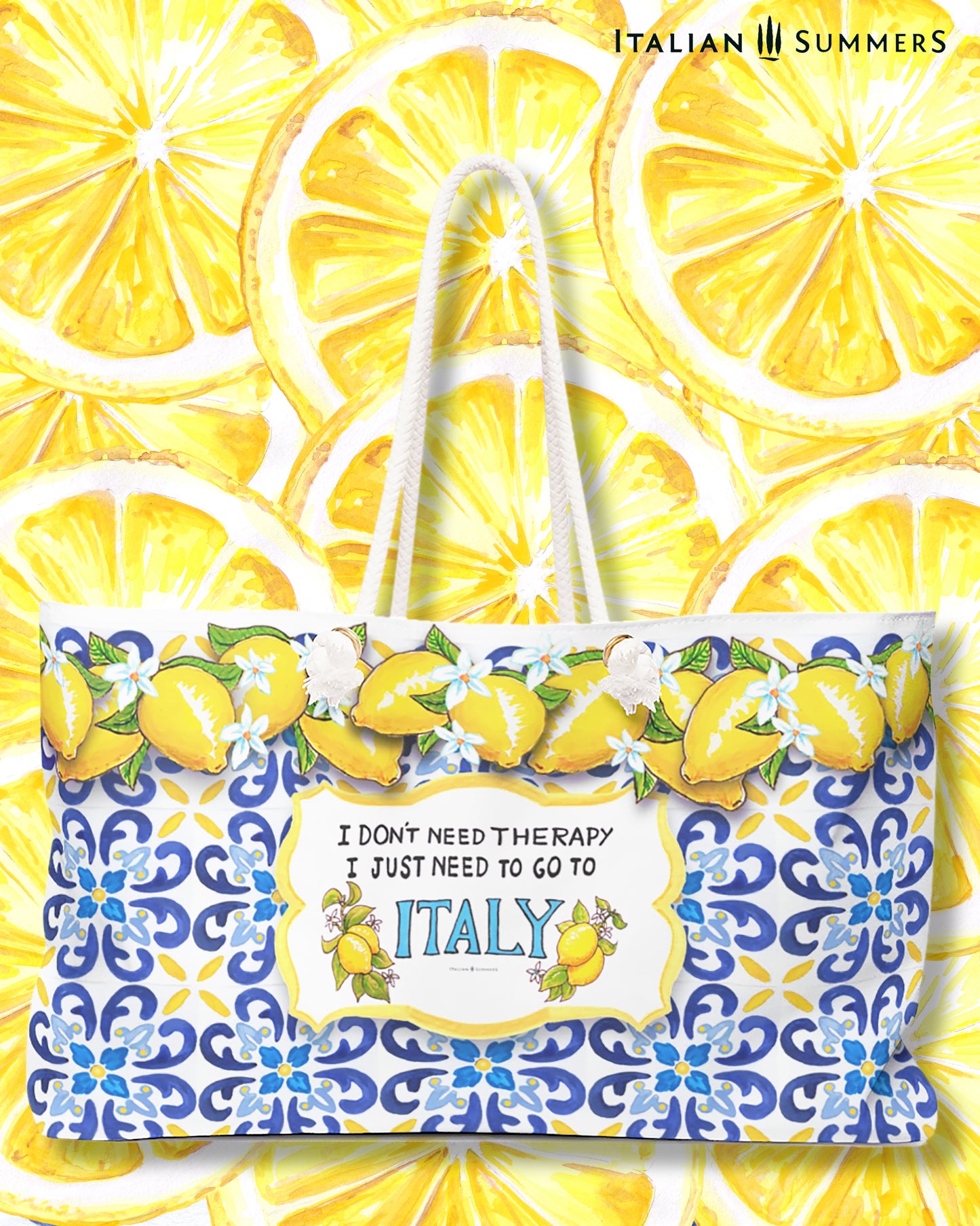 Beach bag I don't need therapy, I just need to go to Italy by Italian Summers