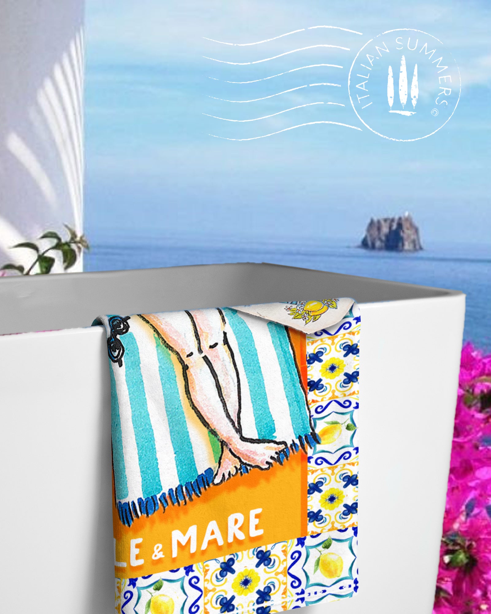 Medium-light thickness for ease of rolling/packing and a faster drying time. This towel is very absorbent thanks to the cotton loop terry cloth back layer, while the soft poly printed front is smooth and comfortable.