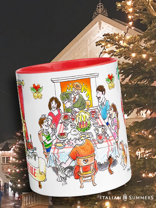 Italian Christmas mug with Natale in Famiglia festive design