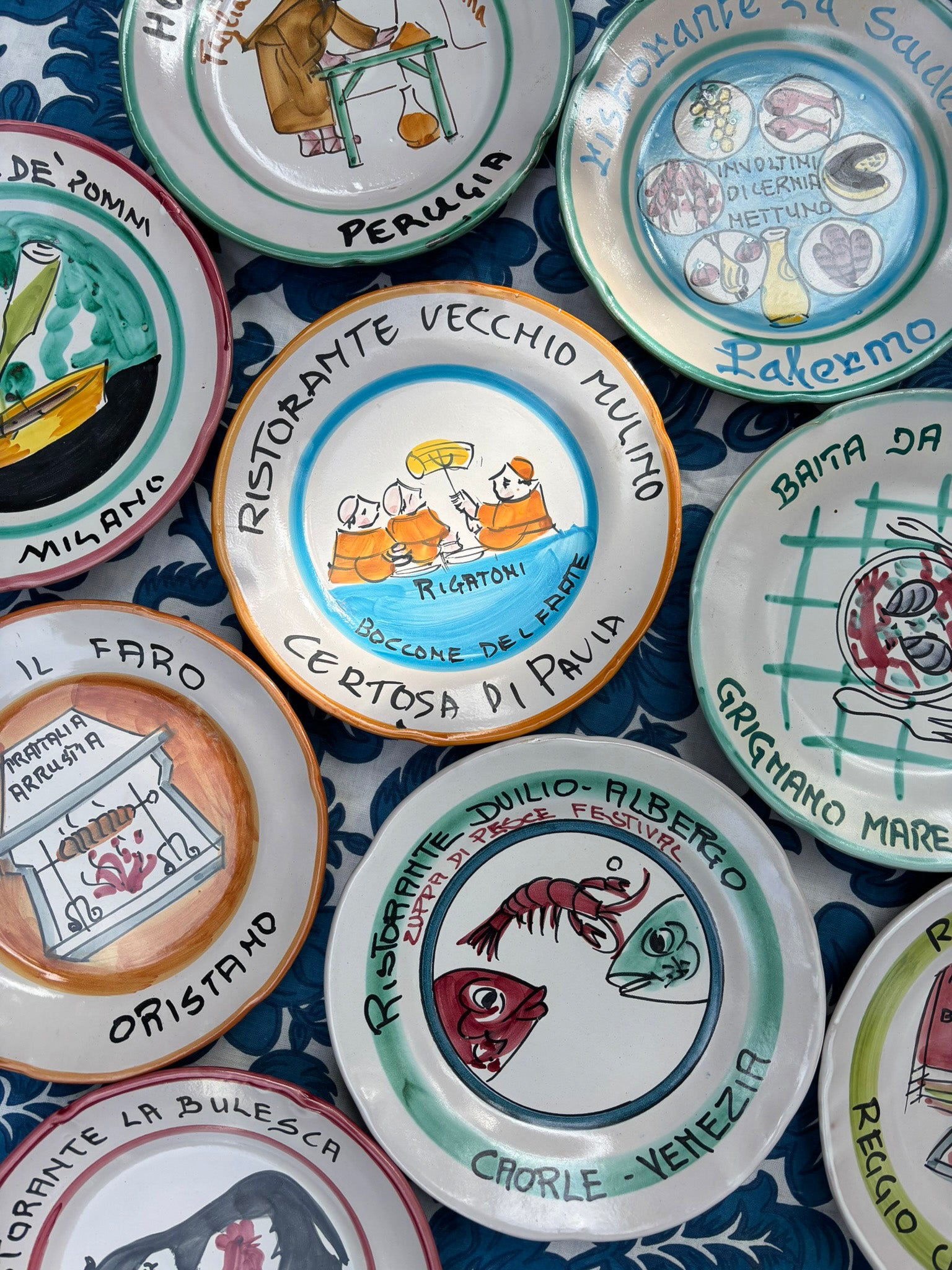 Vintage Buon Ricordo Plates | Authentic Italian Restaurant
