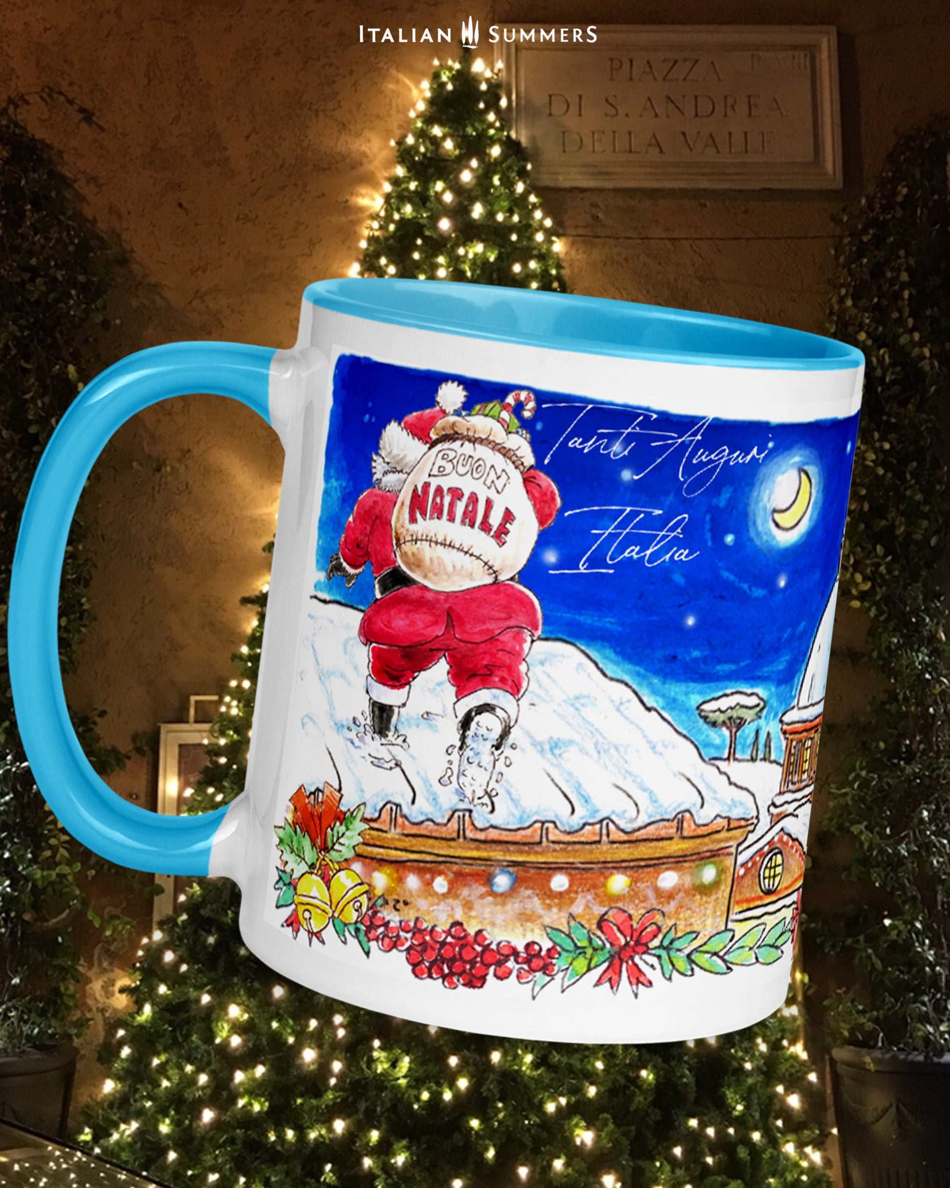 Starry night Italy Christmas mug gift for holiday season
