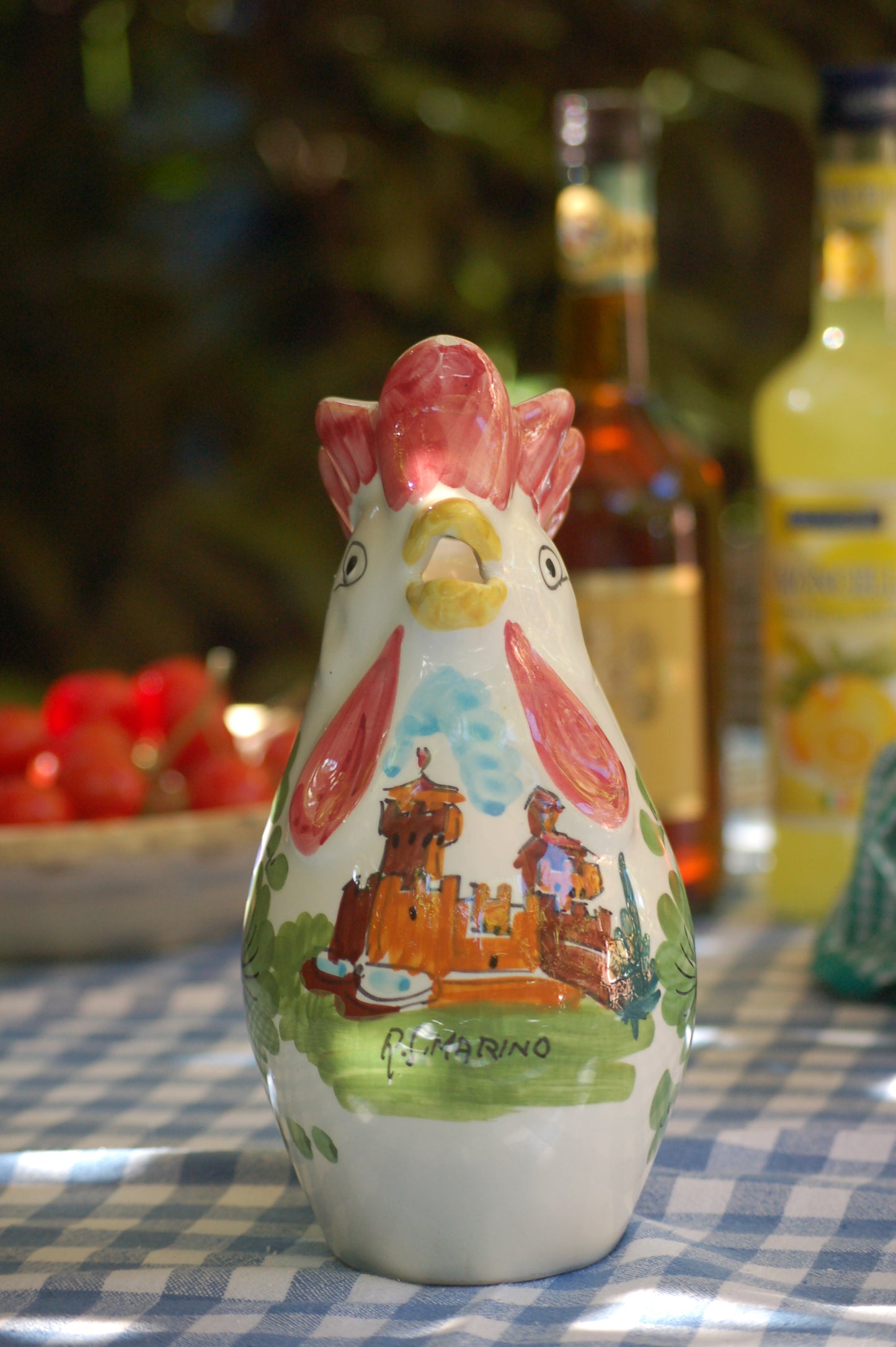 Vintage Rooster Carafe from San Marino -Italy- Maiolica