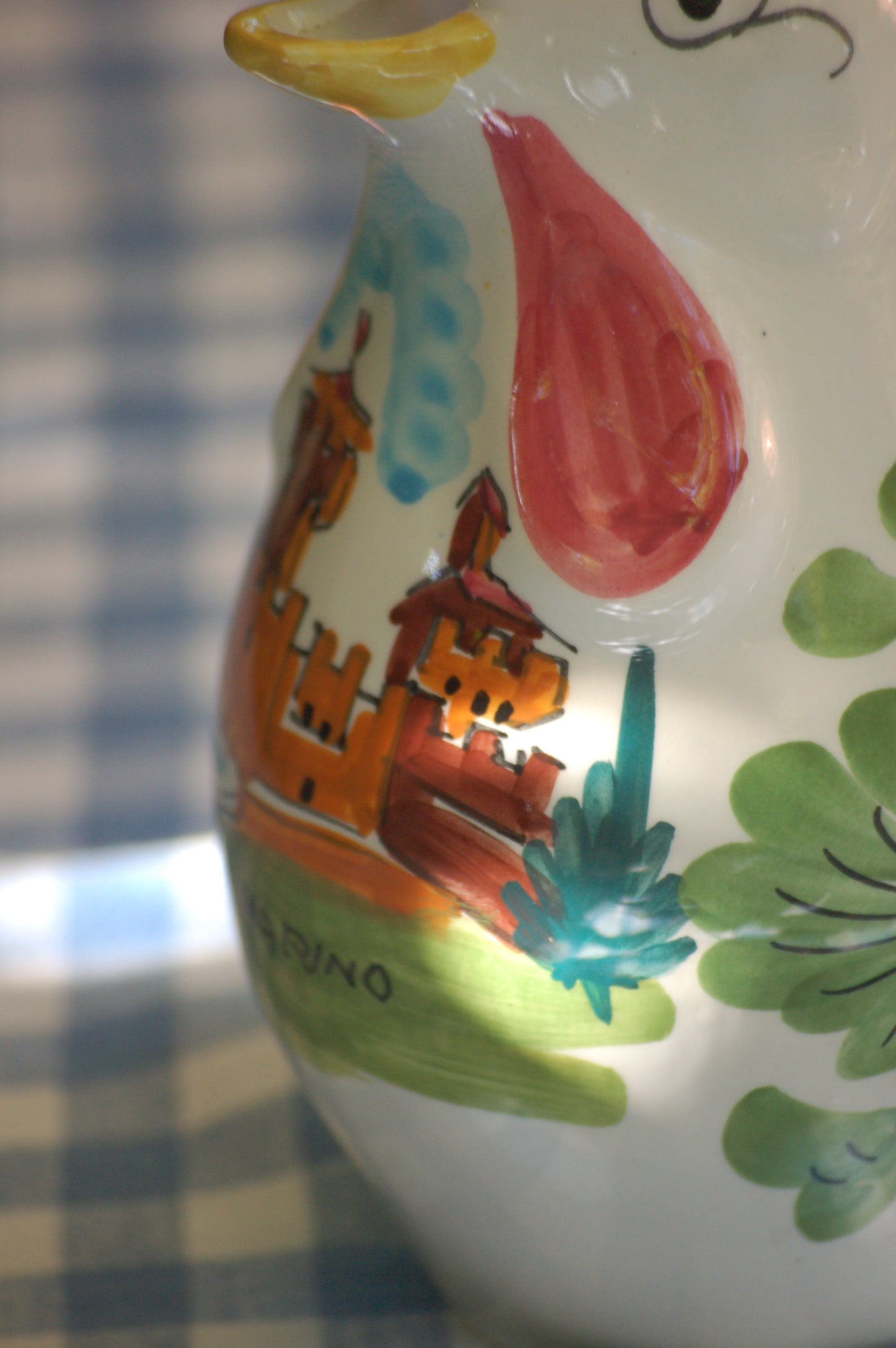 Vintage Rooster Carafe from San Marino -Italy- Maiolica