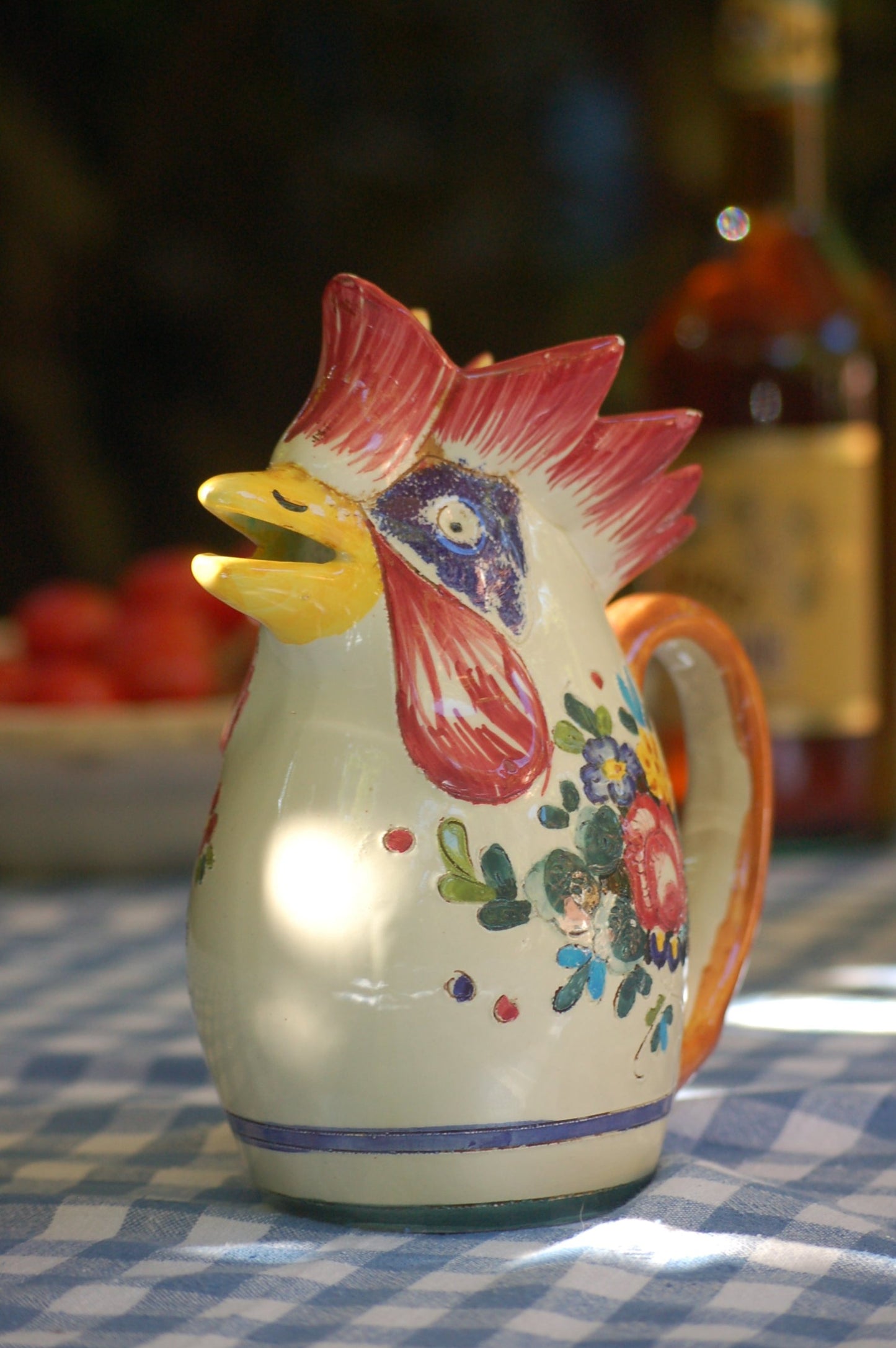 Vintage Rooster Carafe from Sicily -Italy- Maiolica