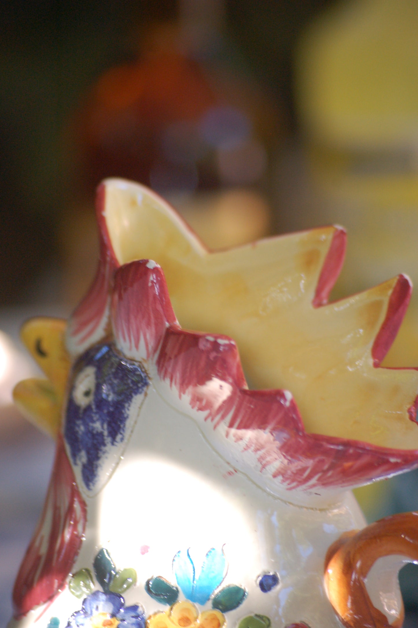 Vintage Rooster Carafe from Sicily -Italy- Maiolica