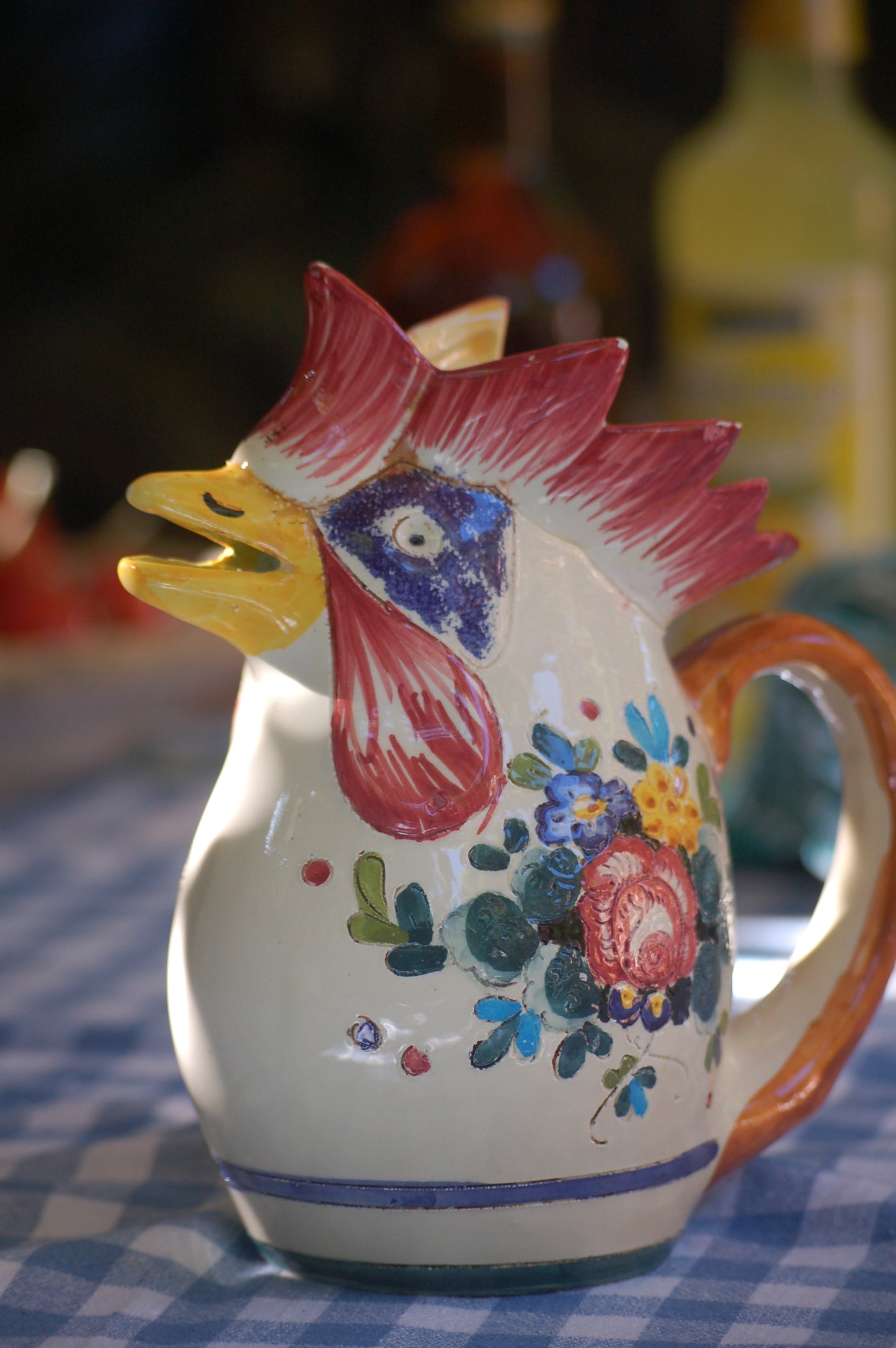 Vintage Rooster Carafe from Sicily -Italy- Maiolica