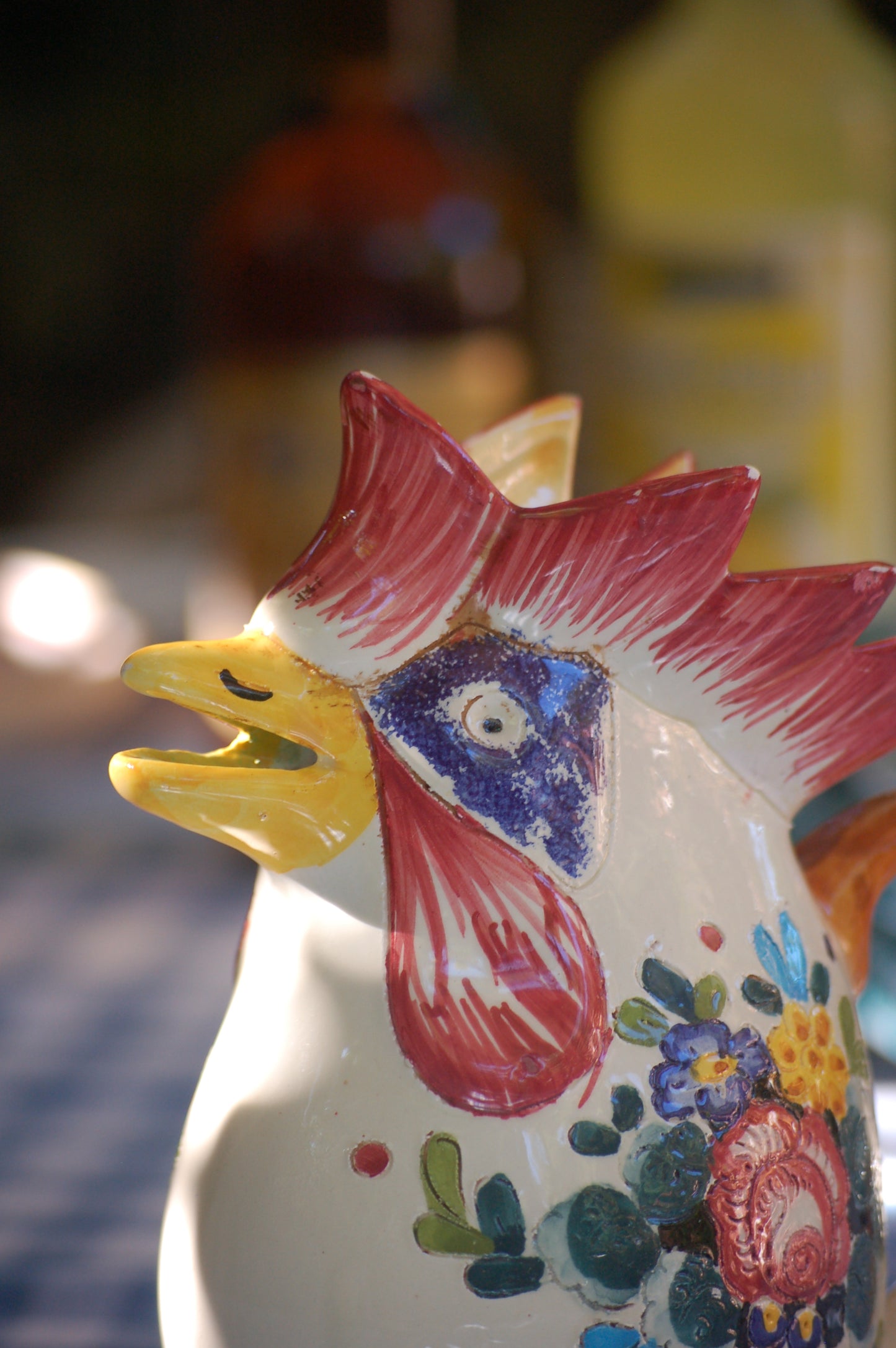 Vintage Rooster Carafe from Sicily -Italy- Maiolica