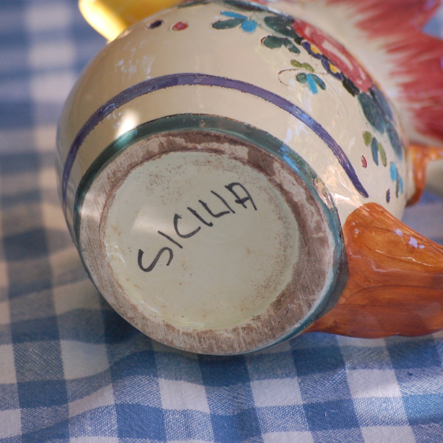 Vintage Rooster Carafe from Sicily -Italy- Maiolica
