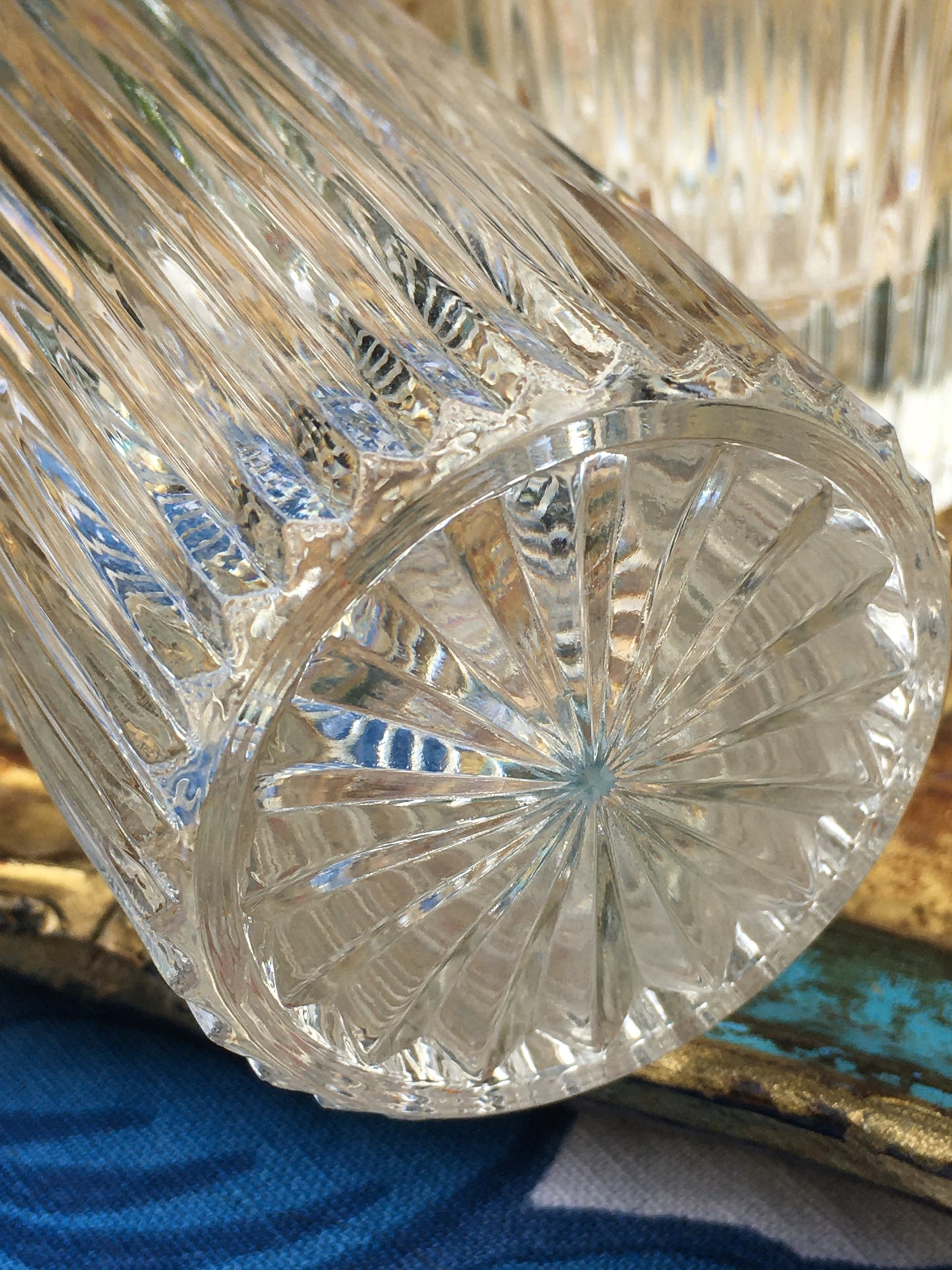 Set of two Vintage 1960s Martini Aperitivo glasses, star cut pattern, Dolce Vita | Italian aperitif