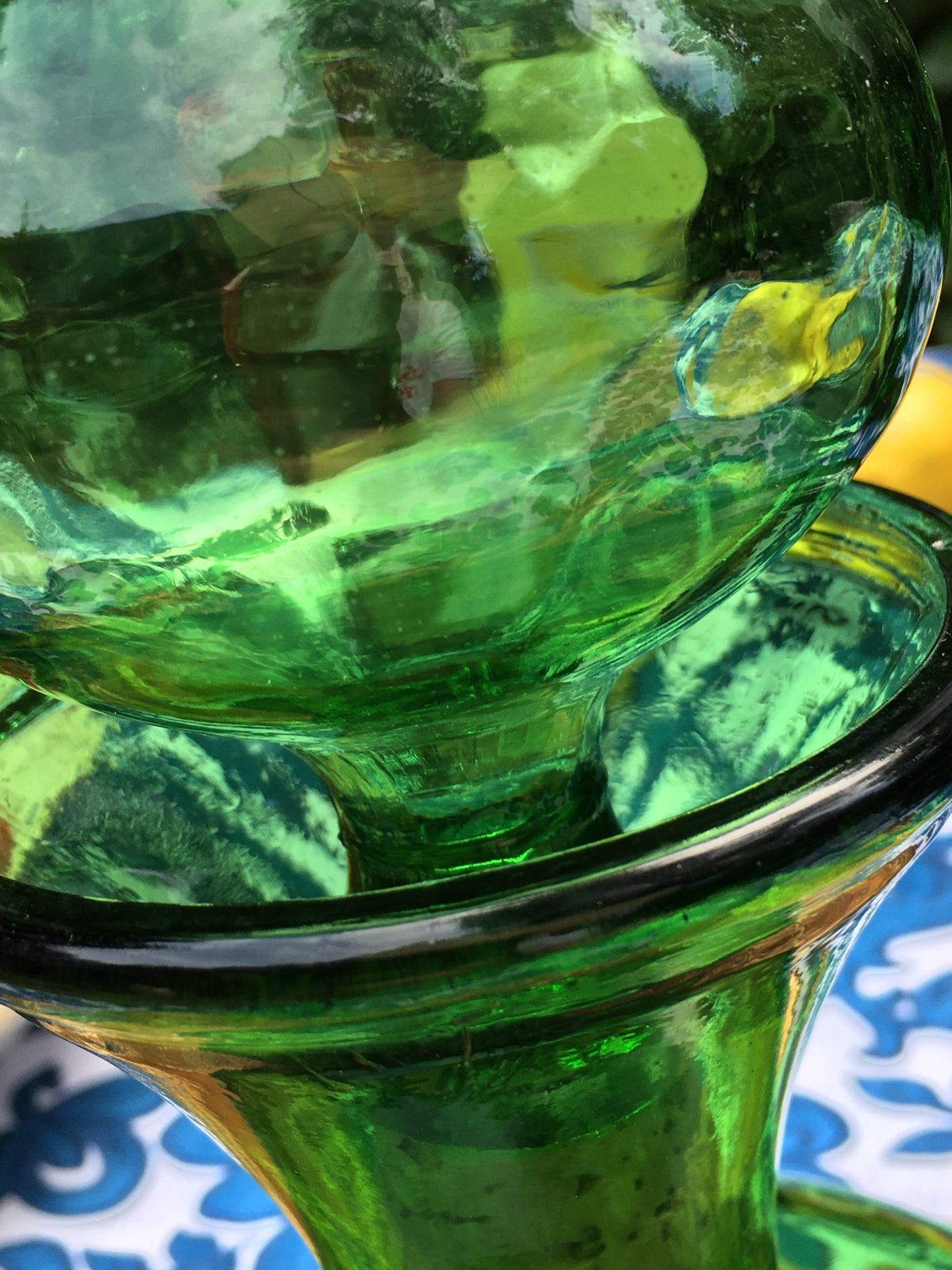Vintage Italian Emerald green glass, Empoli glass, Vintage Italy, Genie Bottle, Emerald green glass coupes, g, Italian décor, Empoli glass, Dolce Vita, Italian vintage barware, Bormioli