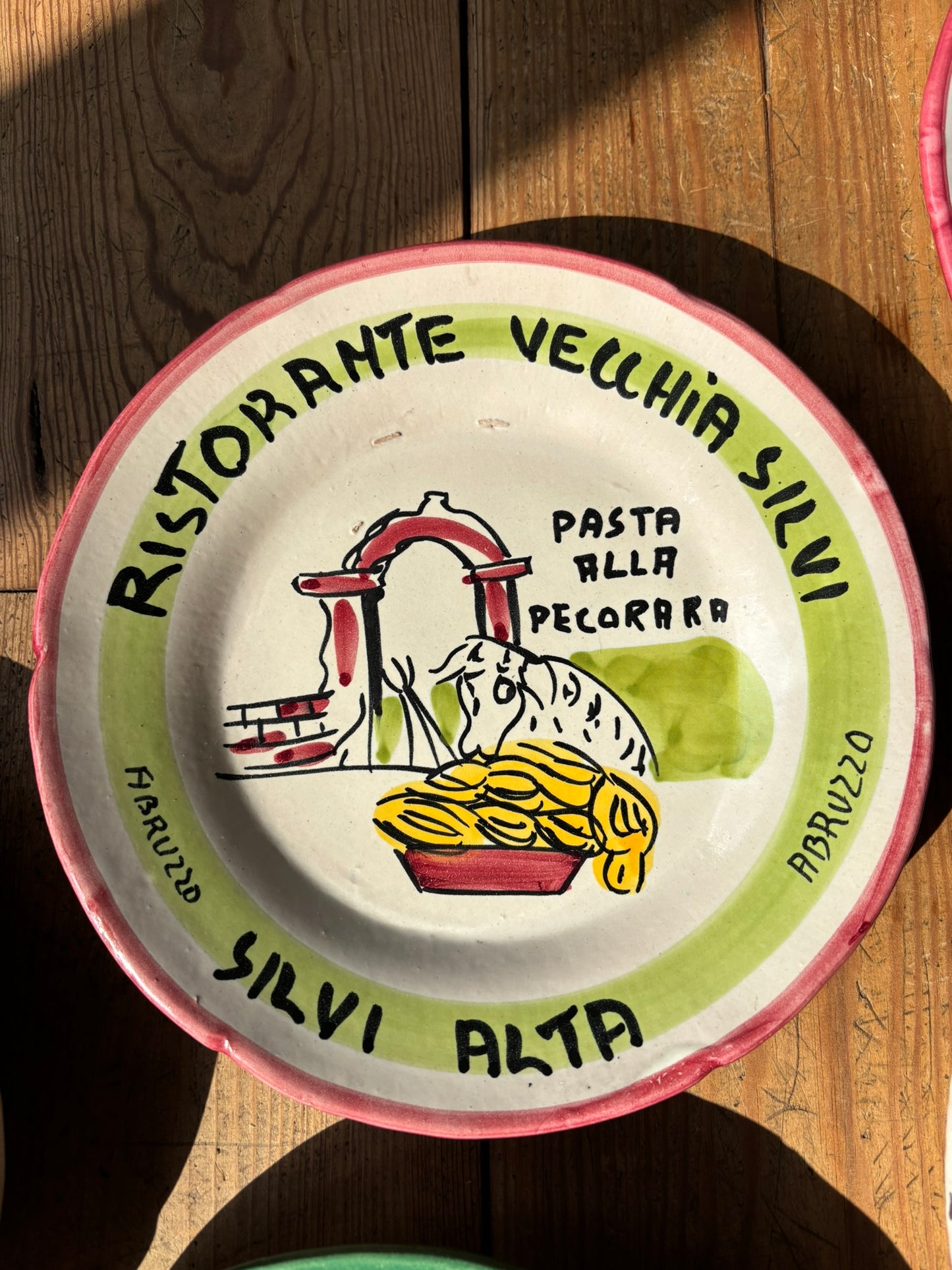 Buon Ricordo Vintage hand painted ceramic plates from Italy, made in the town of Vietri sul Mare on the Almalfi Coast, Italy. ItalianCoocking, ItalianRistorante plates