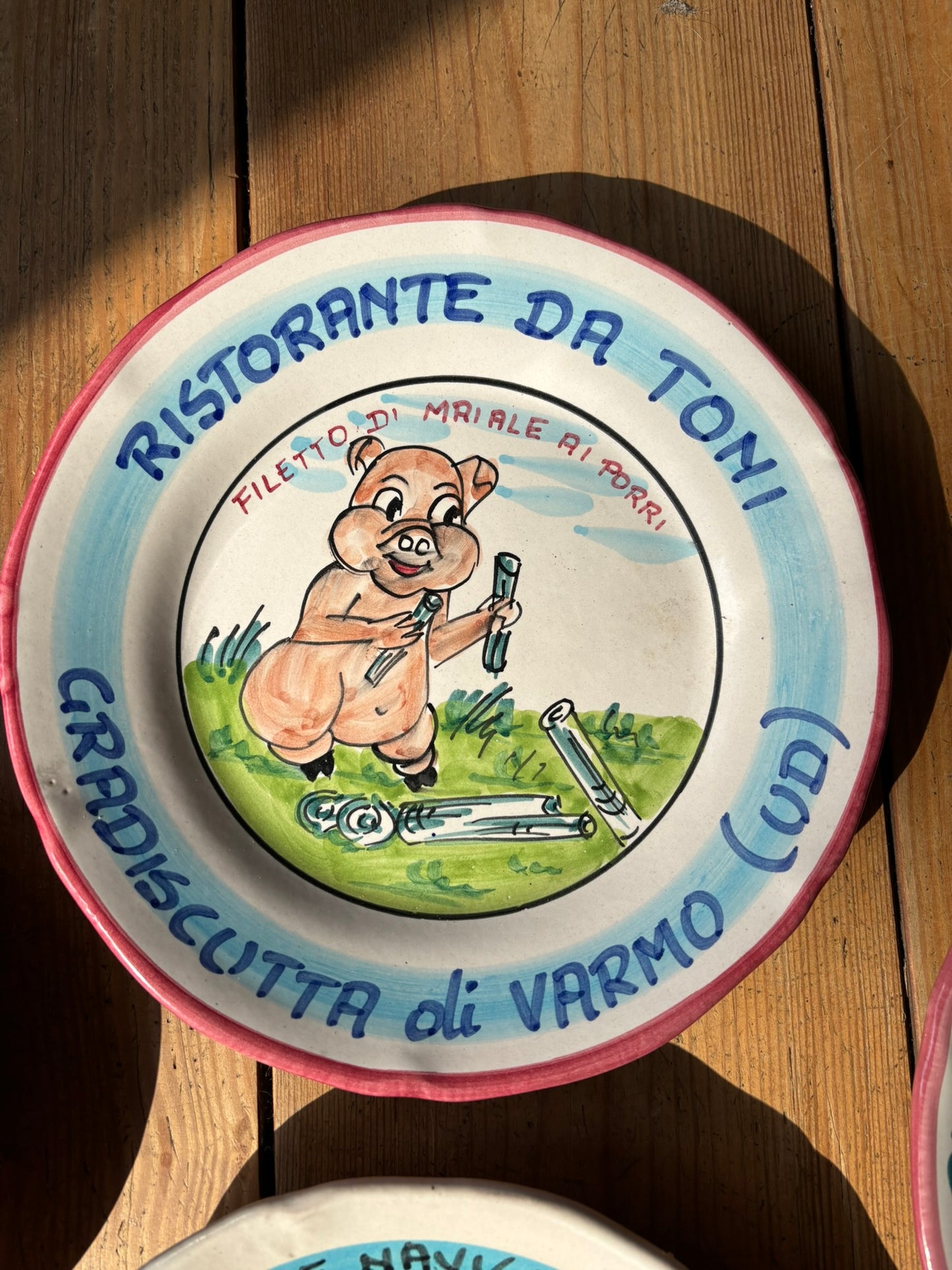 Buon Ricordo Vintage hand painted ceramic plates from Italy, made in the town of Vietri sul Mare on the Almalfi Coast, Italy. ItalianCoocking, ItalianRistorante plates