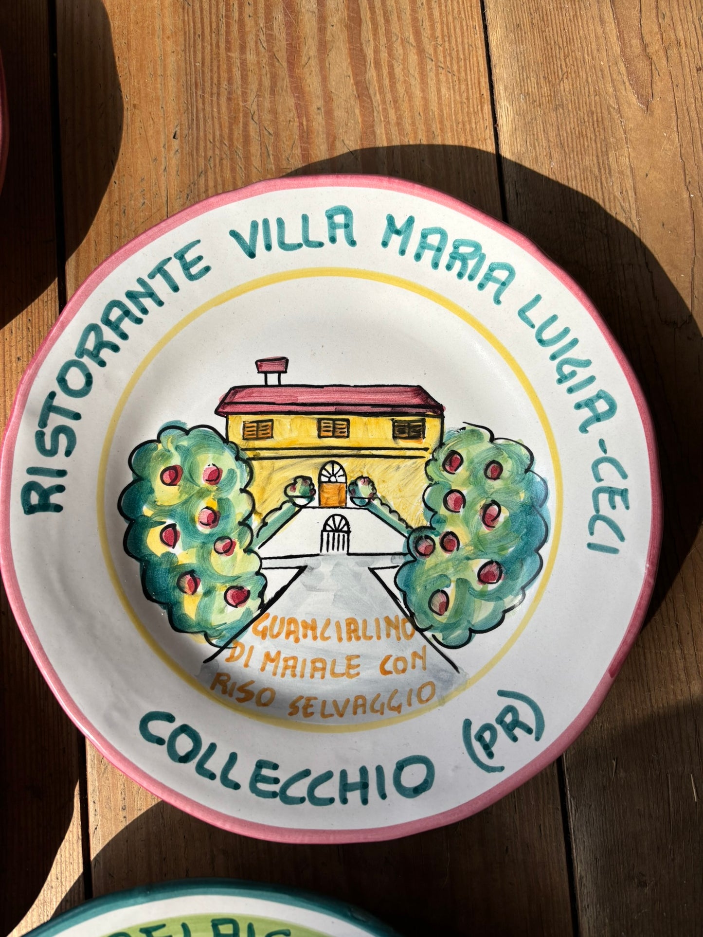 Buon Ricordo Vintage hand painted ceramic plates from Italy, made in the town of Vietri sul Mare on the Almalfi Coast, Italy. ItalianCoocking, ItalianRistorante plates