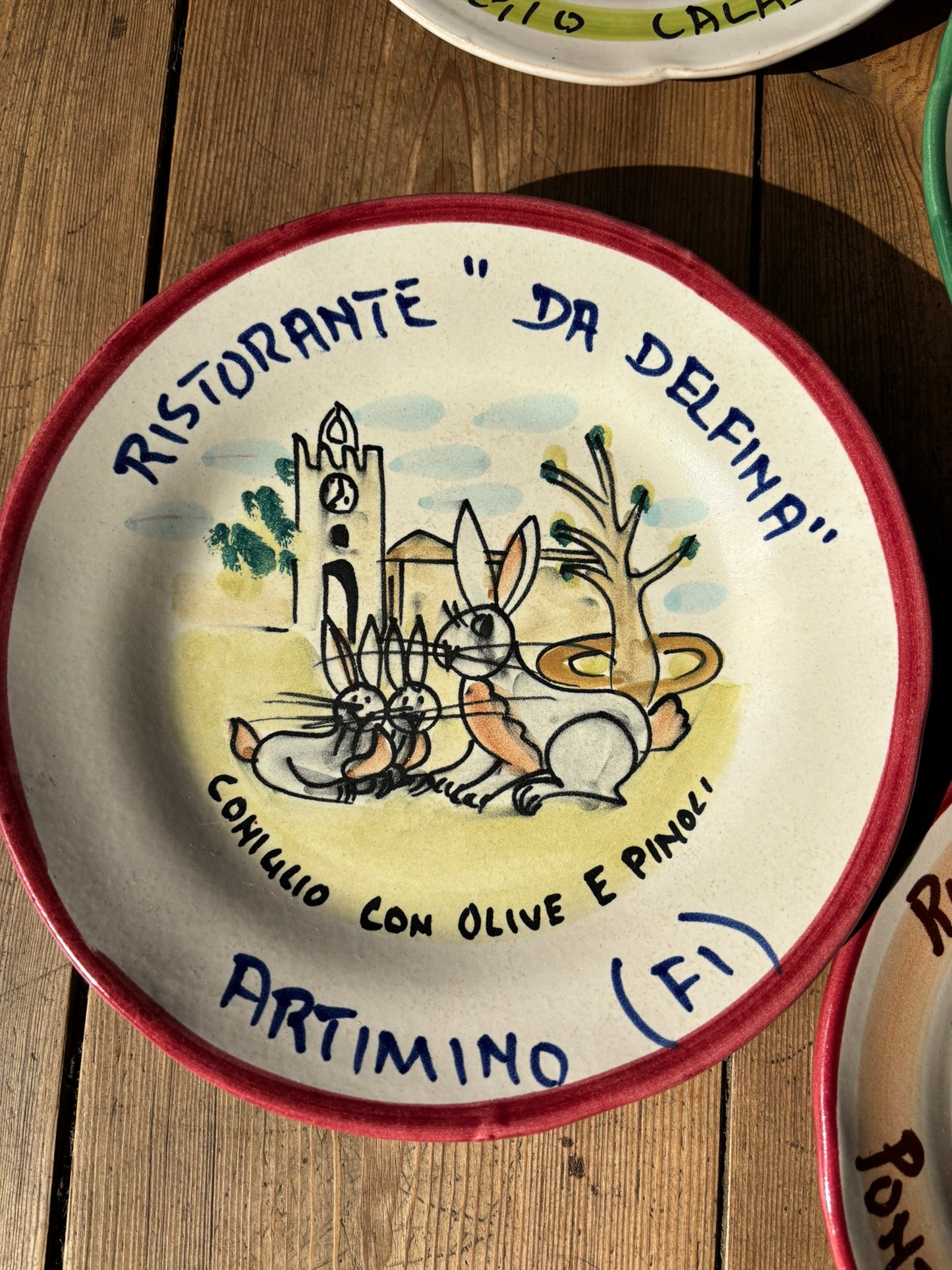Buon Ricordo Vintage hand painted ceramic plates from Italy, made in the town of Vietri sul Mare on the Almalfi Coast, Italy. ItalianCoocking, ItalianRistorante plates