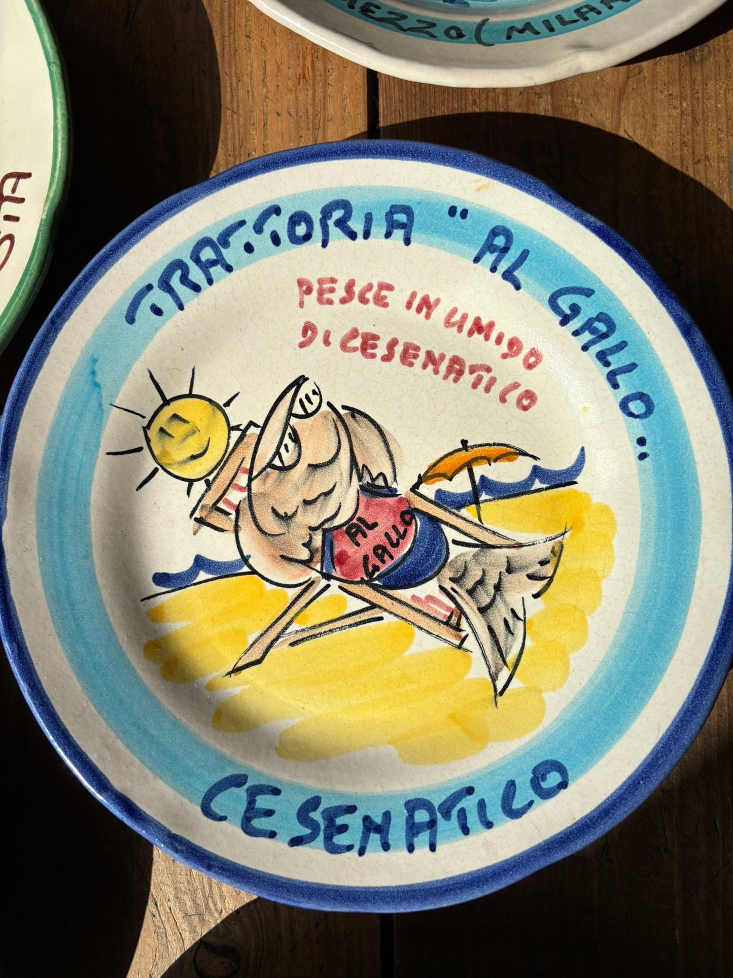 Buon Ricordo Vintage hand painted ceramic plates from Italy, made in the town of Vietri sul Mare on the Almalfi Coast, Italy. ItalianCoocking, ItalianRistorante plates
