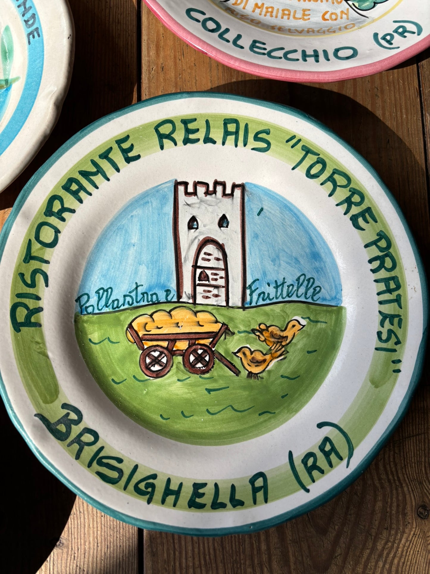 Buon Ricordo Vintage hand painted ceramic plates from Italy, made in the town of Vietri sul Mare on the Almalfi Coast, Italy. ItalianCoocking, ItalianRistorante plates