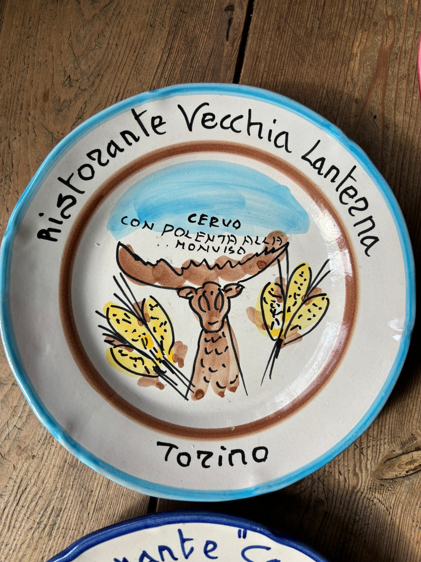 Buon Ricordo Vintage hand painted ceramic plates from Italy, made in the town of Vietri sul Mare on the Almalfi Coast, Italy. ItalianCoocking, ItalianRistorante plates