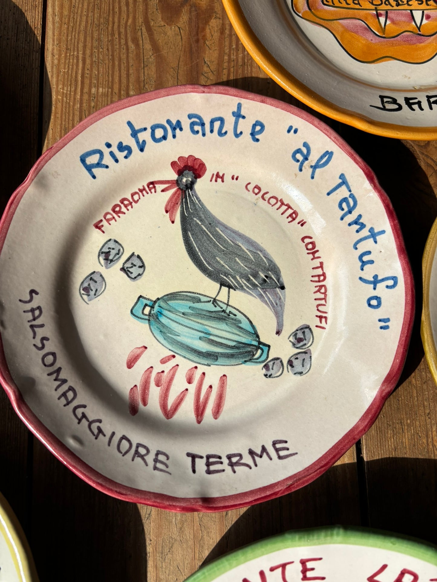 Buon Ricordo Vintage hand painted ceramic plates from Italy, made in the town of Vietri sul Mare on the Almalfi Coast, Italy. ItalianCoocking, ItalianRistorante plates