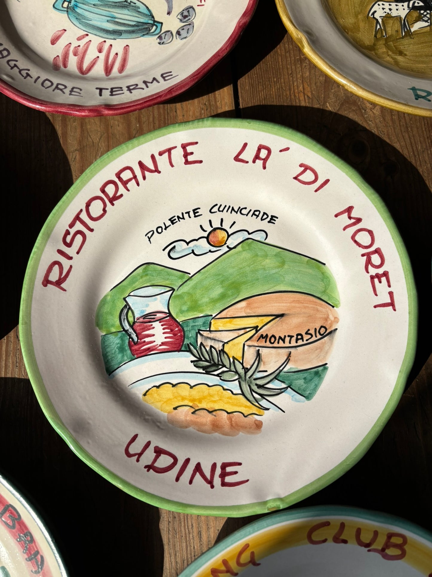 Buon Ricordo Vintage hand painted ceramic plates from Italy, made in the town of Vietri sul Mare on the Almalfi Coast, Italy. ItalianCoocking, ItalianRistorante plates