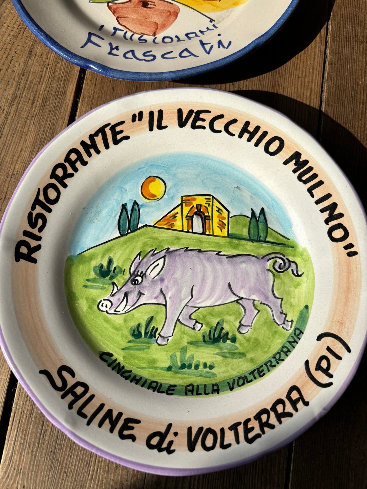 Buon Ricordo Vintage hand painted ceramic plates from Italy, made in the town of Vietri sul Mare on the Almalfi Coast, Italy. ItalianCoocking, ItalianRistorante plates