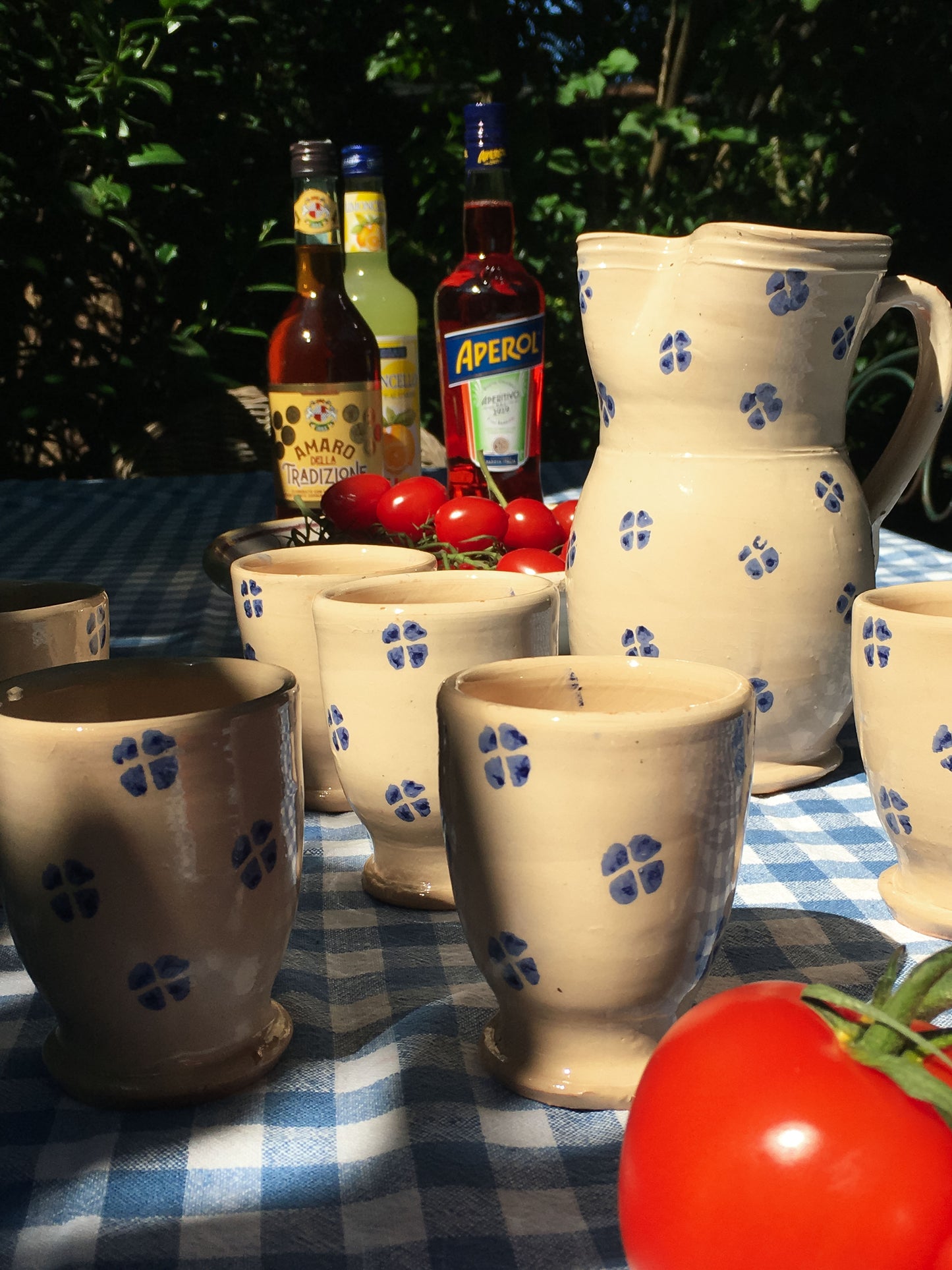 Vintage Apulia ceramic, Vintage Puglia Carafe, Puglia ceramic wine set, Grottaglie vintage carafe, Italian Maiolica Carafe, Vintage italy