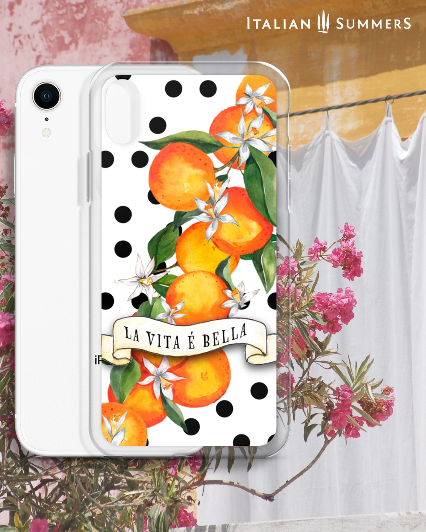 Phone Case SICILIAN GARDEN Black Polka dots