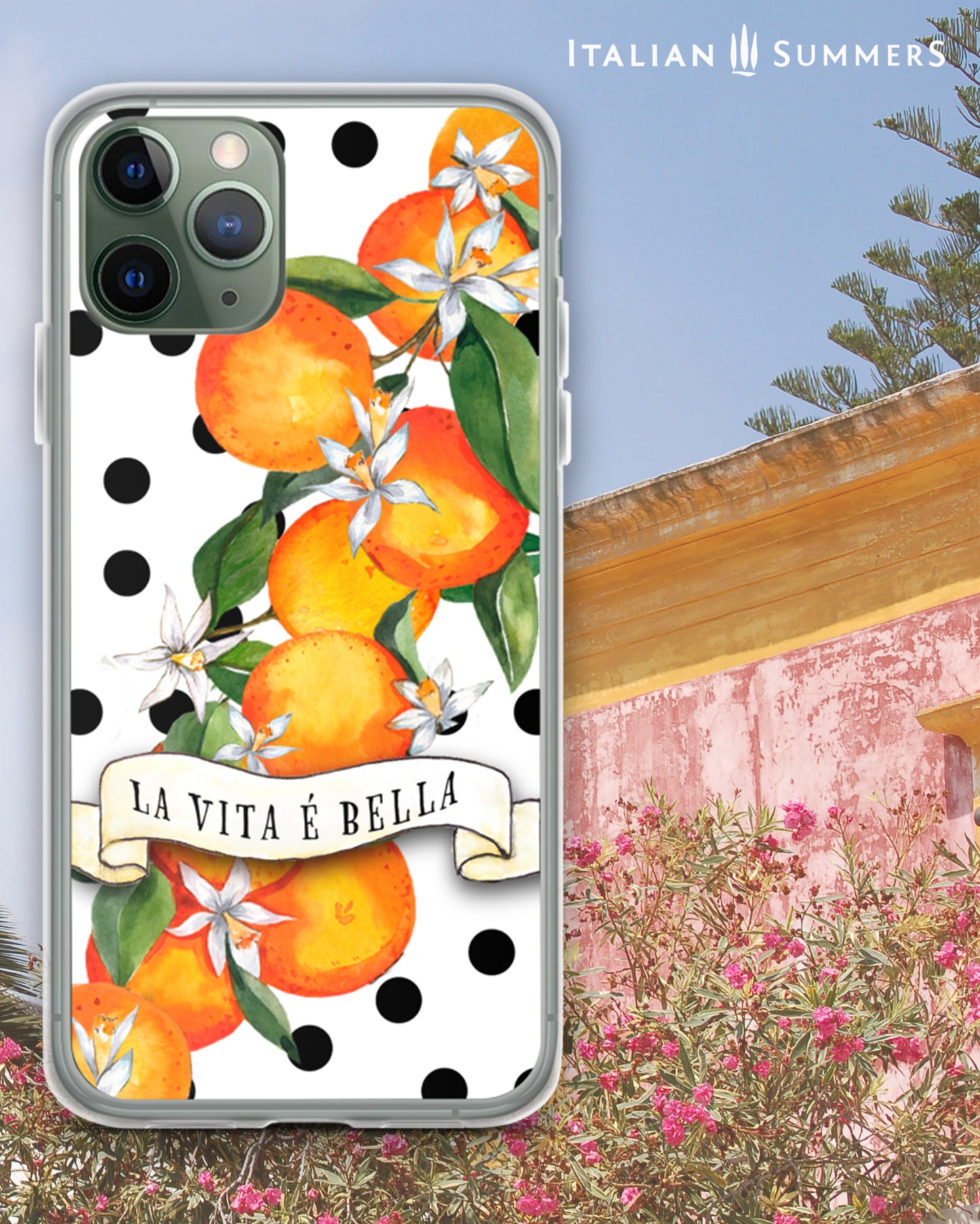 Phone Case SICILIAN GARDEN Black Polka dots