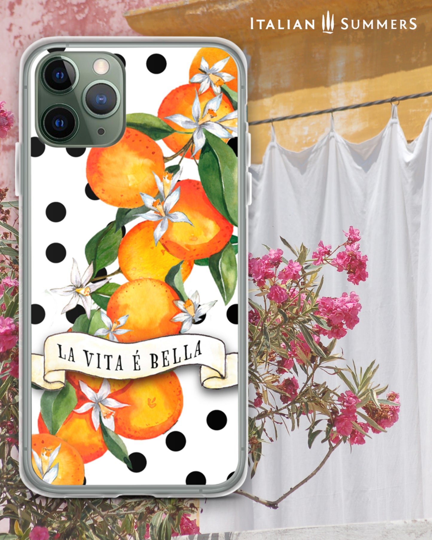 Phone Case SICILIAN GARDEN Black Polka dots