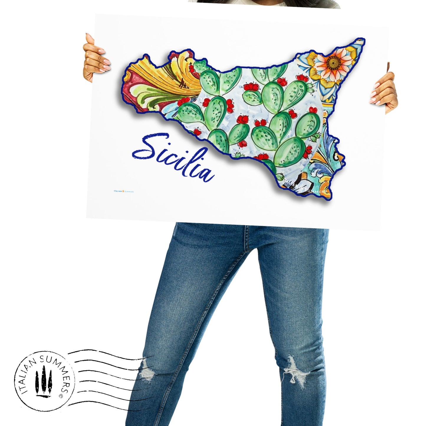 Italy Sicily Poster SICILIA MAIOLICA - Fichi D'India