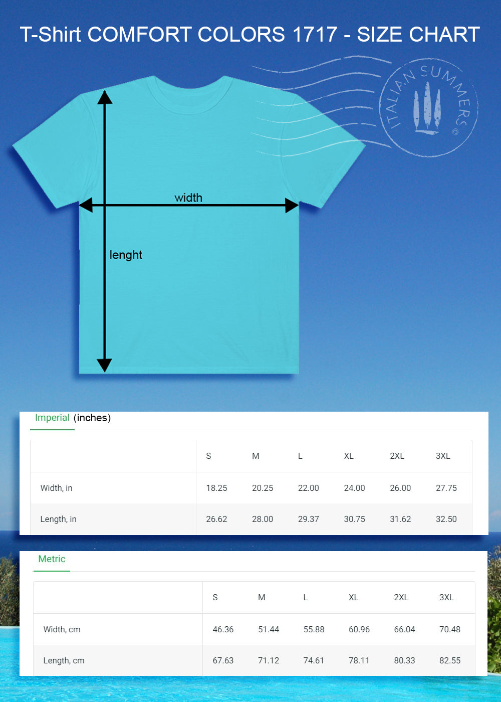 T shirt POSITANO AMORE MIO - Orange - Aqua - cobalt