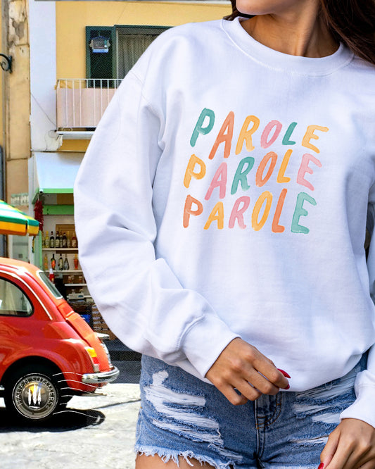 Sweatshir Parole Parole Parole, 1970s retro Italy by Italian Summerst