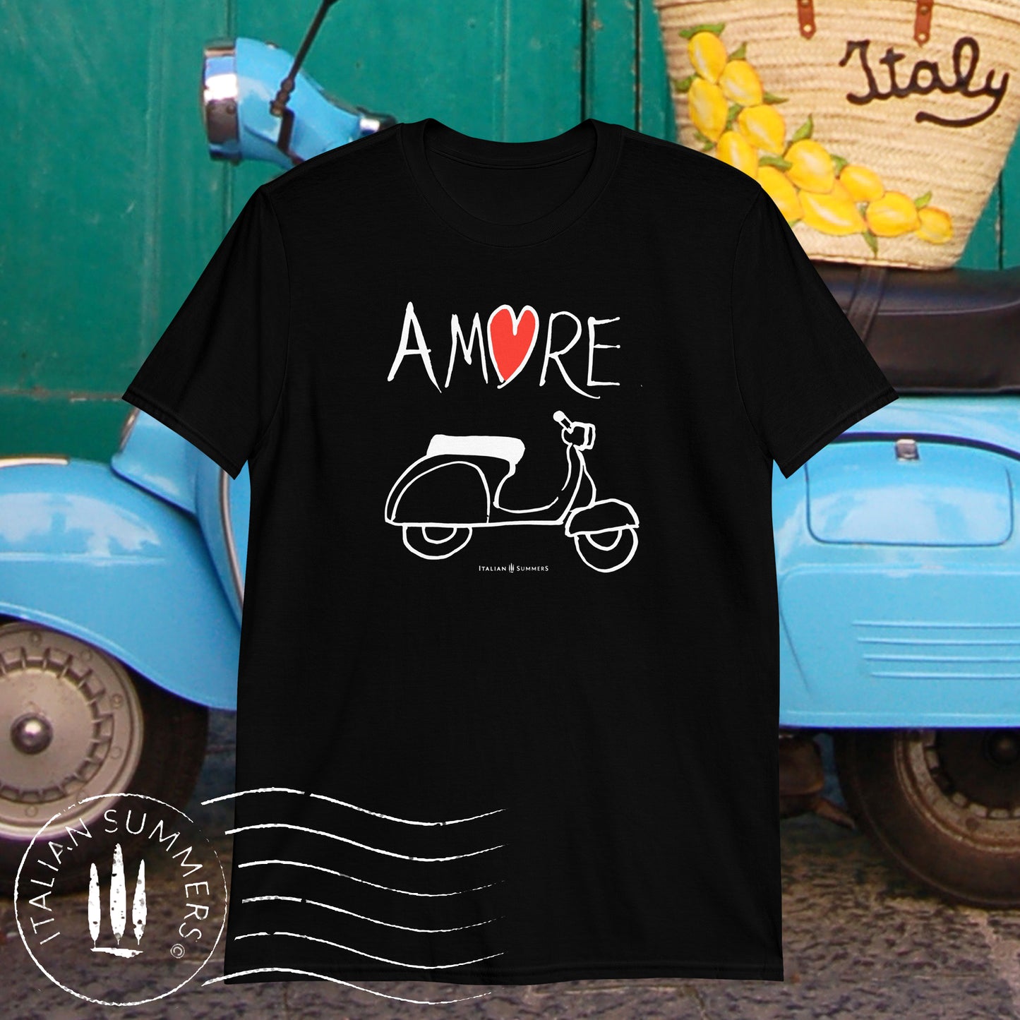 T-Shirt VINTAGE ITALIAN SCOOTER AMORE – Black Tee