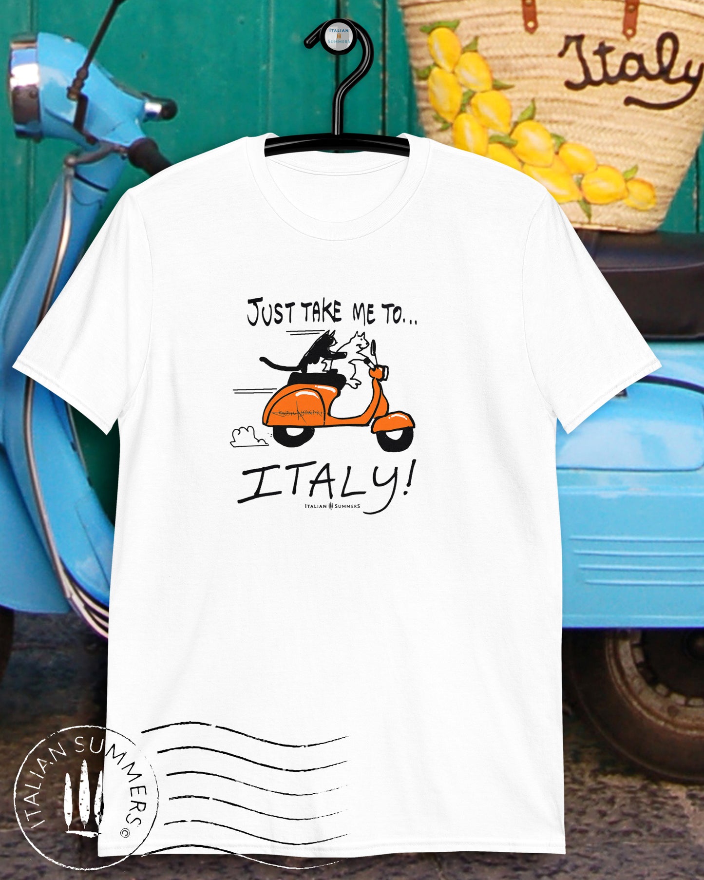 T Shirt Just TAKE me to ITALY - Italian scooter Cats -  by Italian Summers