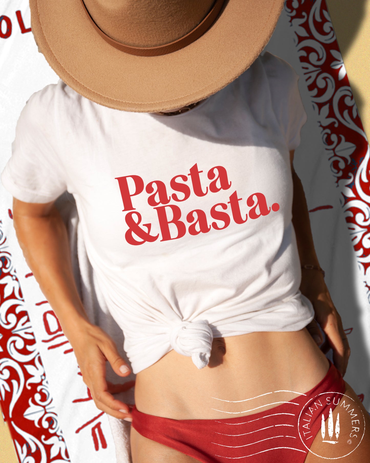 T Shirt PASTA e BASTA Italy inspired t-shirt by Italian Summers