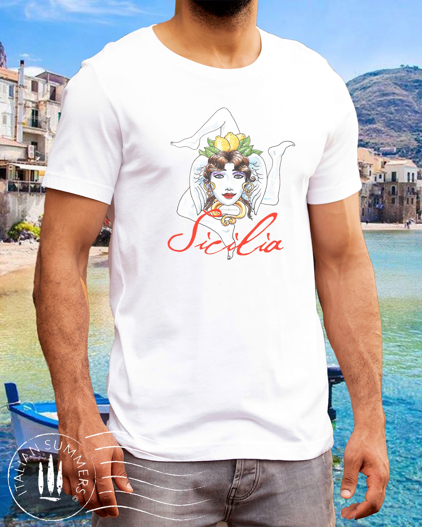 T Shirt TRINACRIA , the symbol of Sicily, Sicilian pride, Sicilia bedda.