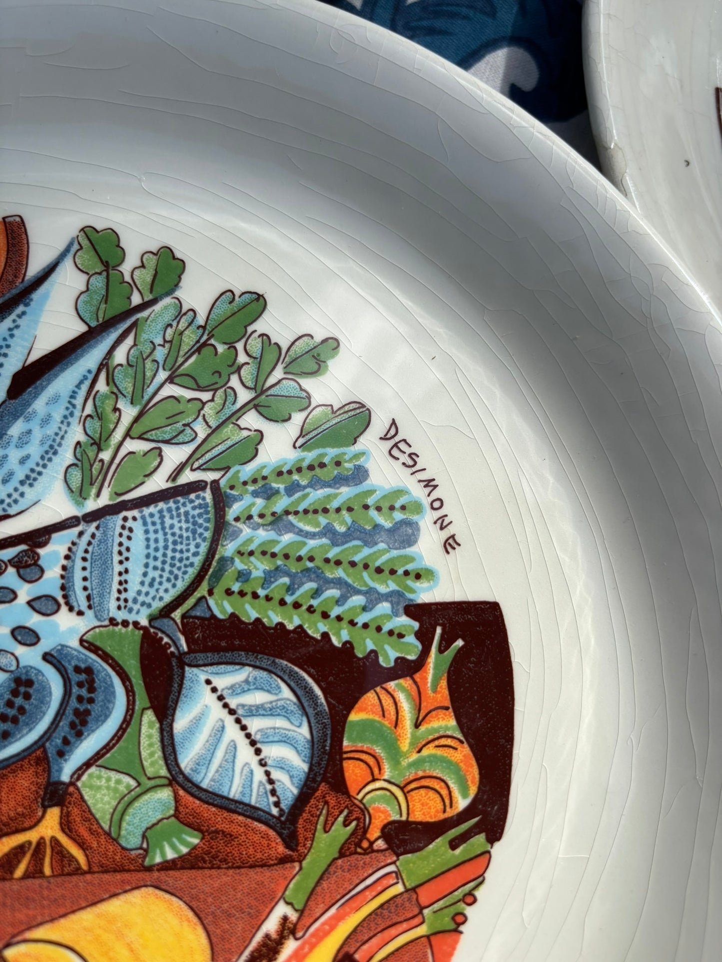 Vintage Autogrill plate by De Simone - Arda Faraona al Brandy, 1970s Italian highway memorabilia