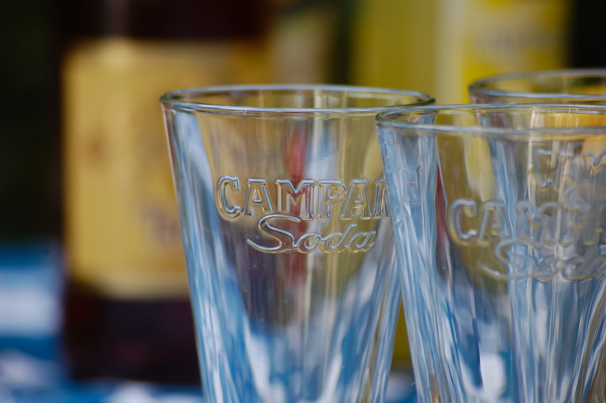 Vintage Campari Soda glasses in original box from the sixties Italian barware for Aperitivo time