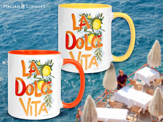 Mug La Dolce VITA, enjoy the sweet life, Italy theme mug, espresso yourself