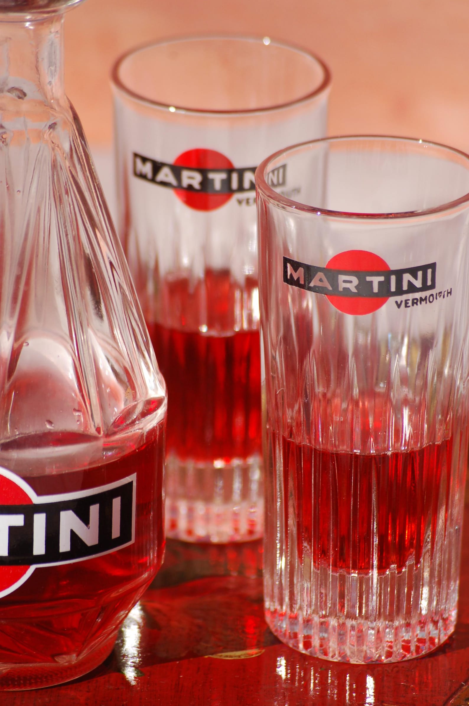 Vintage  1960s Martini glasses set of six, Italy barware, Italian glassware, Dolce Vita cocktail glasses with serving carafe