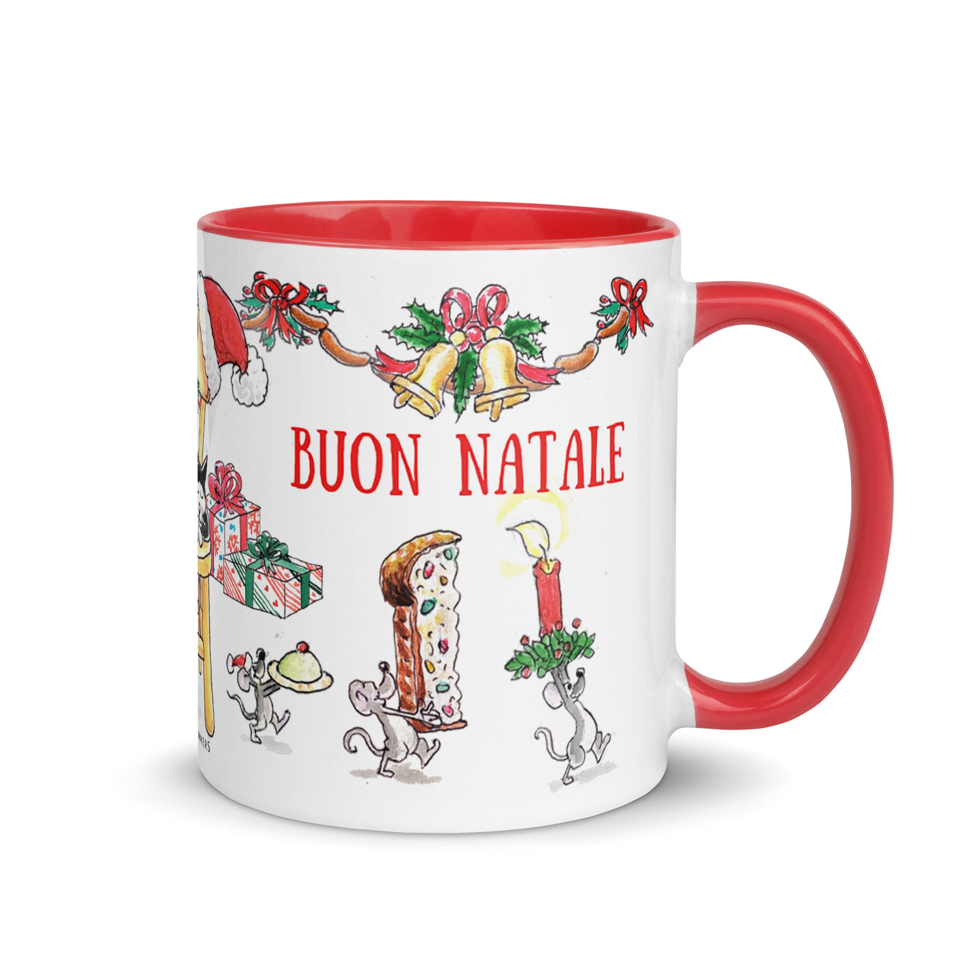 Ceramic Christmas mug Italy-themed for holiday gifting