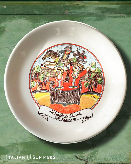 Vintage Autogrill plate by De Simone - Cantagallo Gli Esperimenti di Marconi, 1970s Italian highway memorabilia
