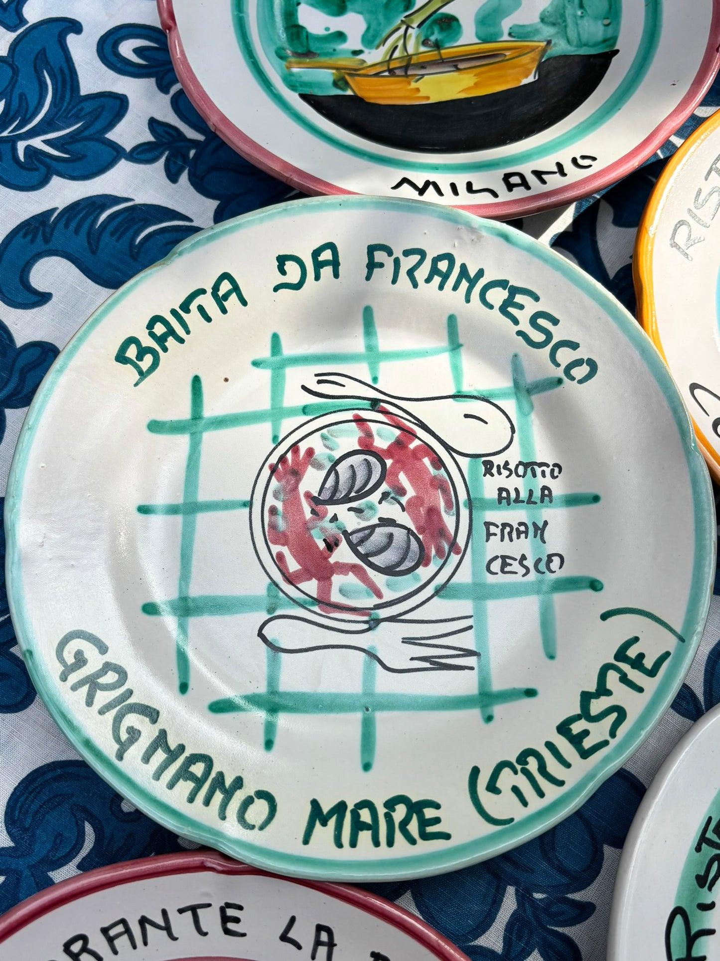 Vintage Italian Restaurant Plates – Authentic Buon Ricordo Ceramics from Vietri sul Mare