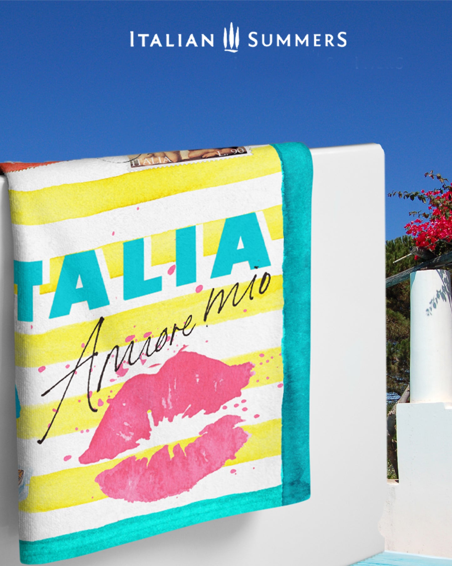 Italy Beach Towel ITALIA AMORE MIO , Italy Lovers, Italy vacation, Italy traveler, Capri, Positano, Amalfi Coast, Amalfi lemons, Eolian