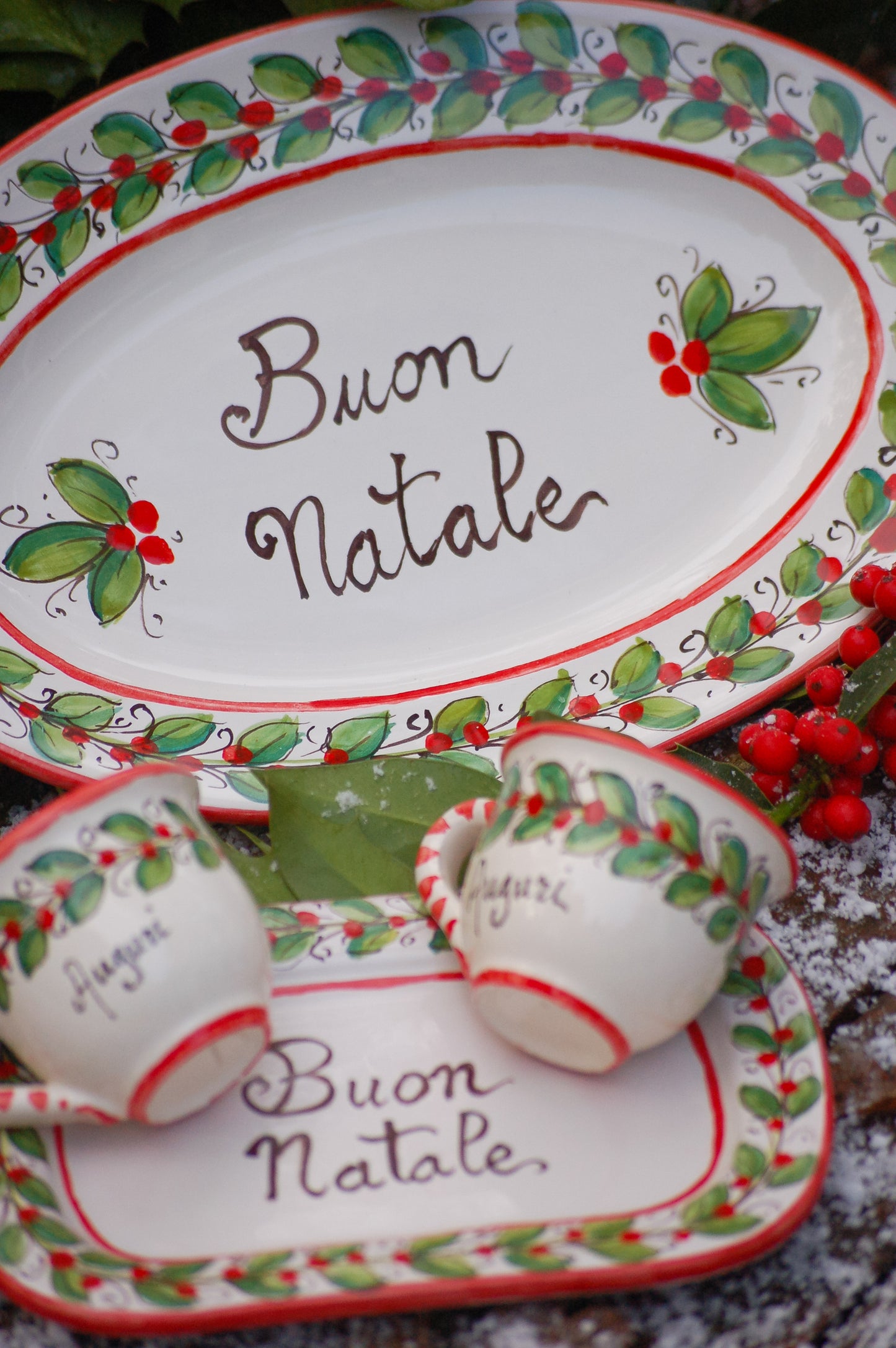 Buon Natale  Espresso set, Italian coffee set for Christmas Italian table  ware