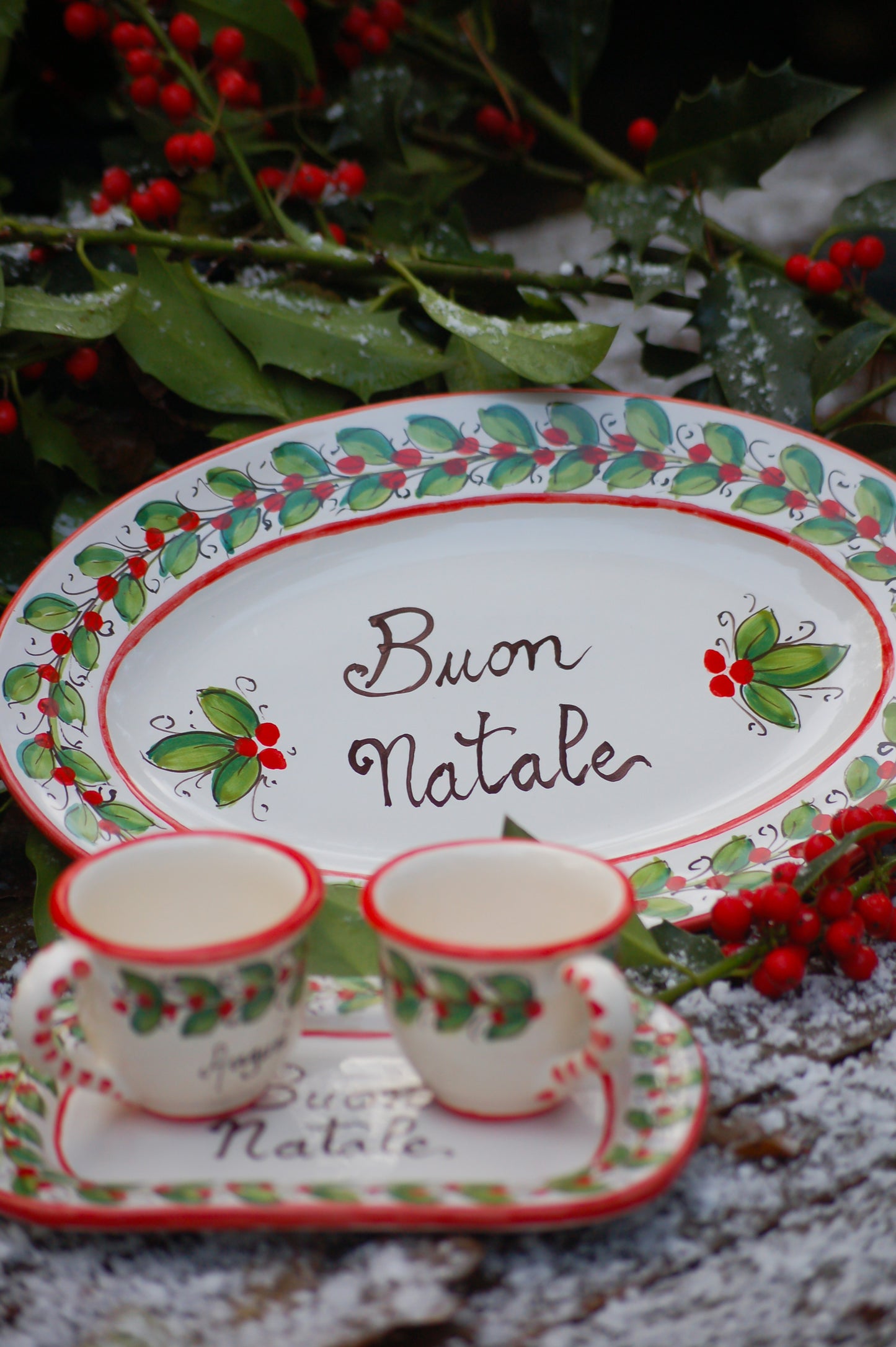Italian Christmas plate - Buon Natale - handpainted in Sicily