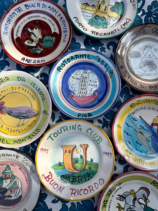 Vintage Italian Restaurant Plates – Authentic Buon Ricordo Ceramics from Vietri sul Mare