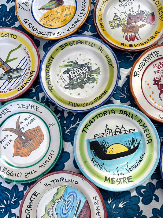 Vintage Italian Restaurant Plates – Authentic Buon Ricordo Ceramics from Vietri sul Mare