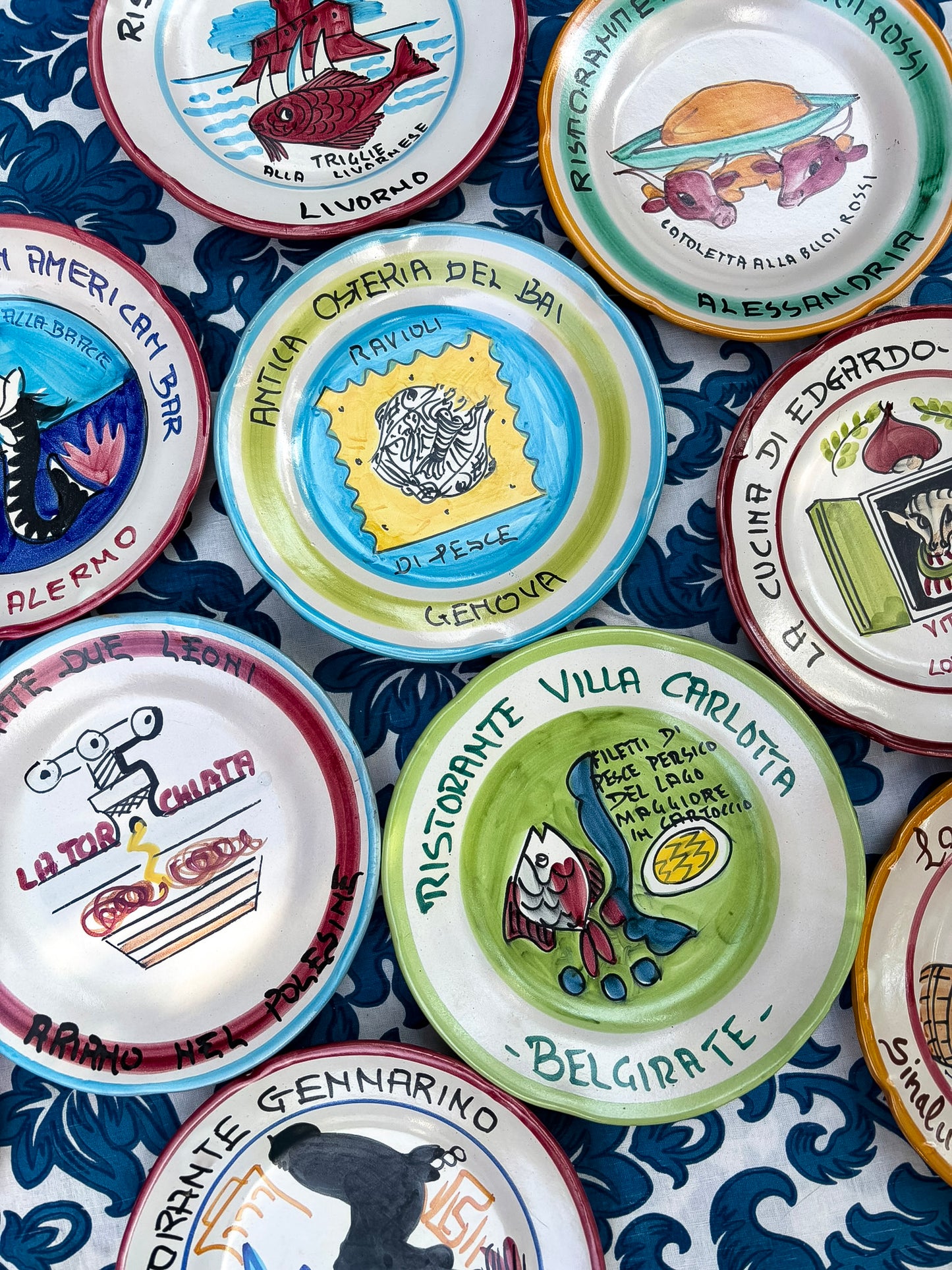 Vintage Italian Restaurant Plates – Authentic Buon Ricordo Ceramics from Vietri sul Mare